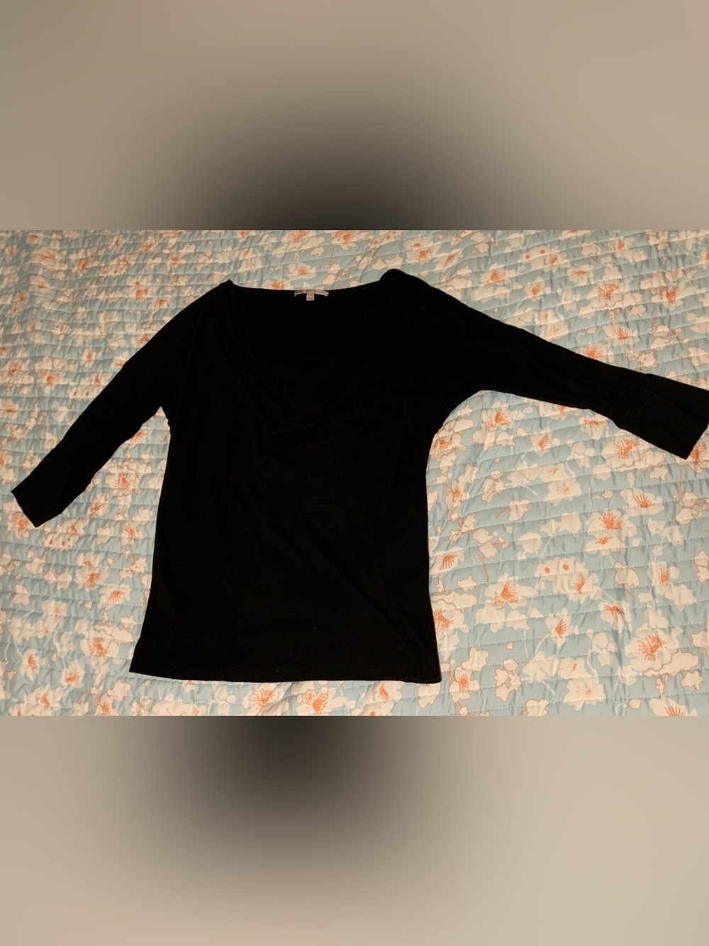 GAP Black Long Sleeve Scoop Neck Top